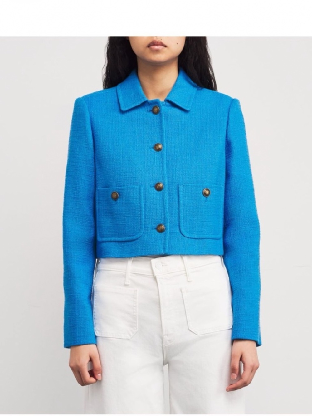 ZARA Structured blazer Jacket . BLUE. XS